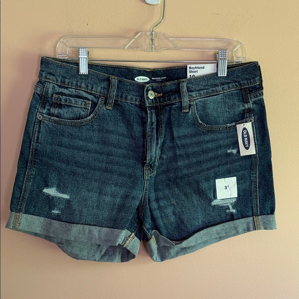 Old Navy Dark Indigo Boyfriend Jean Shorts